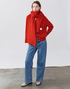 The BORDER CABLE Scarf - Carmine