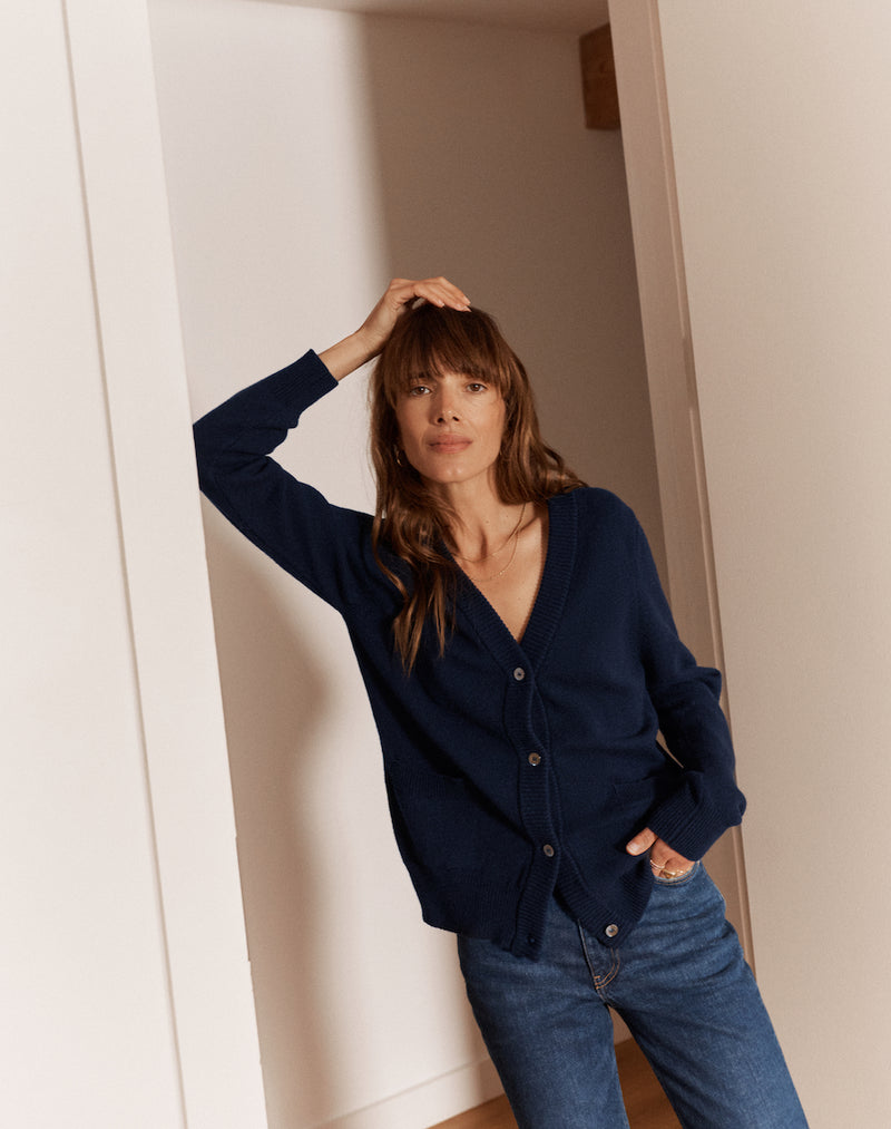 The Cardigan Set - Navy & White