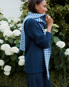 The CHEQUERED SCARF - Navy & Blue