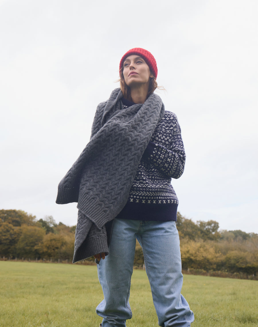 The Border Cable Scarf - Fossil
