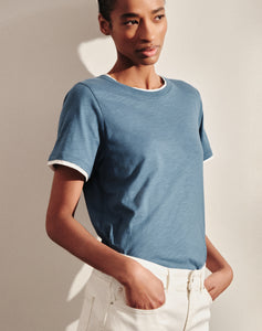 The LAYERED Tee 02 - Ocean Blue + White