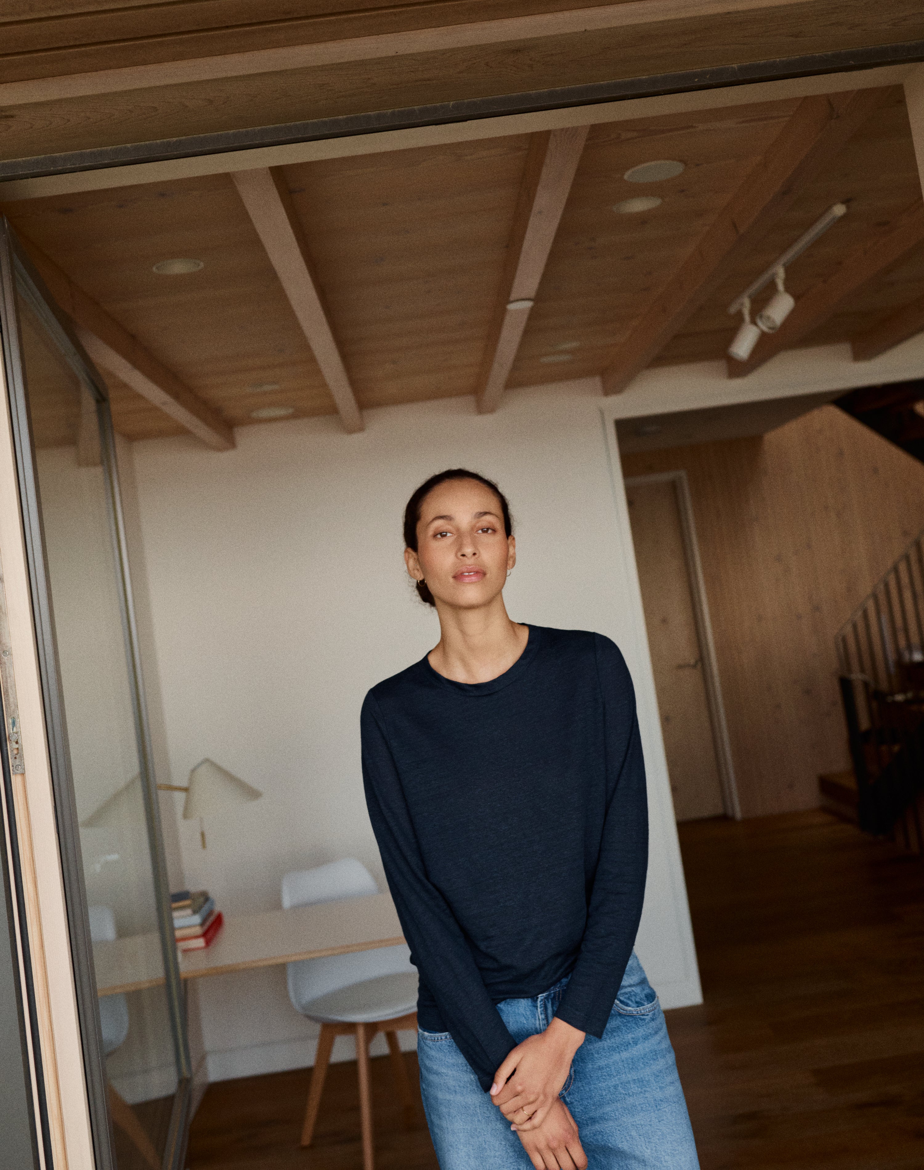 The LINEN / The Long Sleeve - Navy