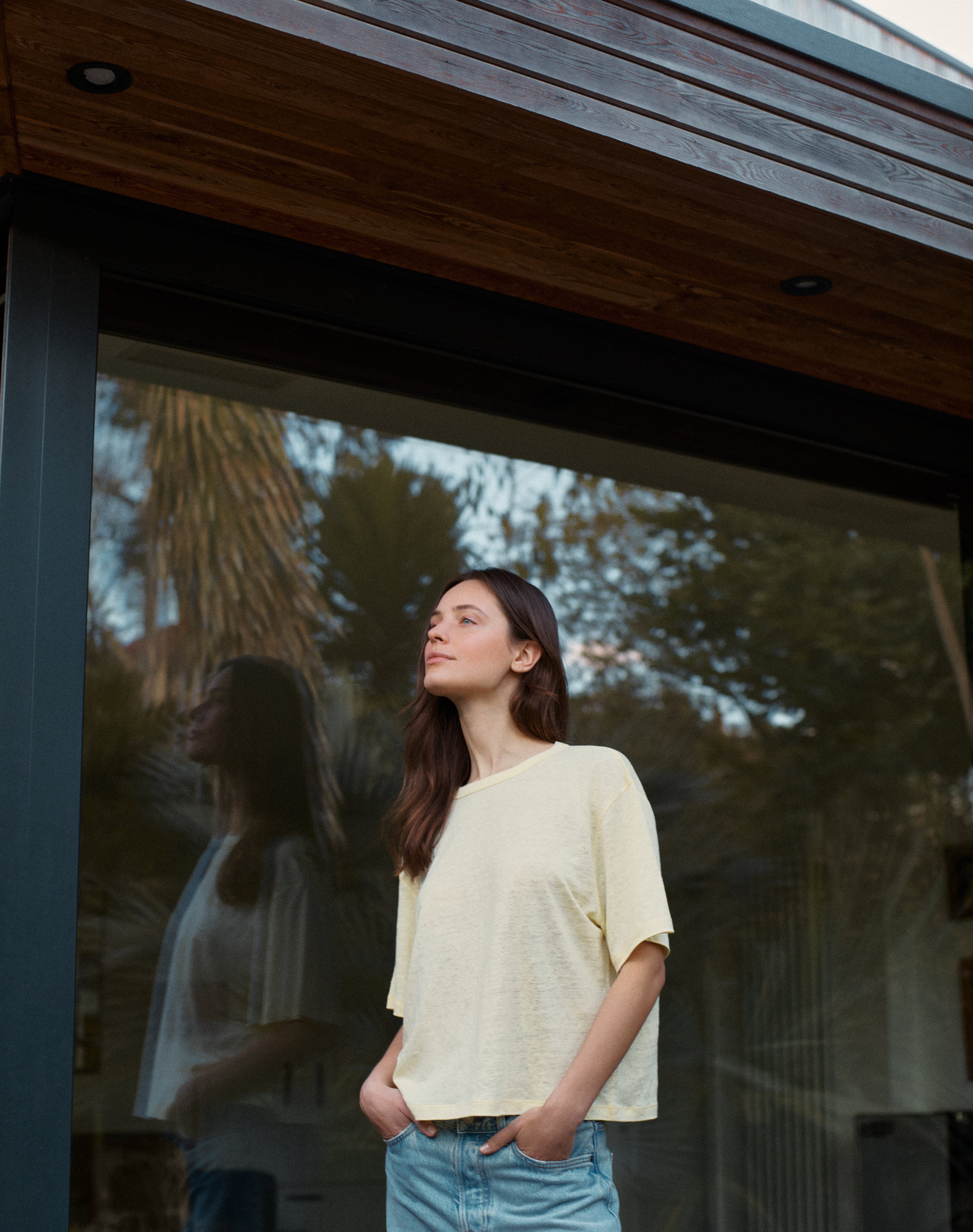 The LINEN / The Boxy Fit Tee - Citrine