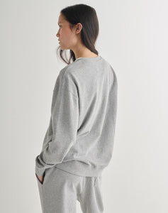 The LOOPBACK Henley Sweat - Slate Grey