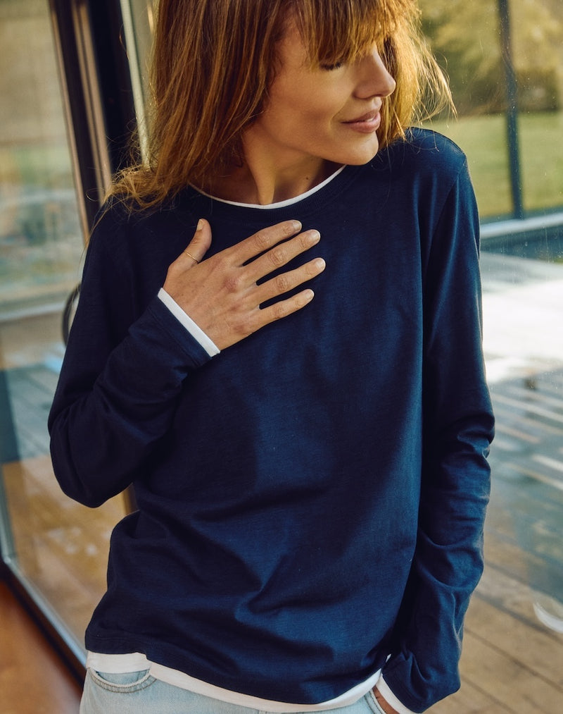 The Layered Tee / Long Sleeve - Navy