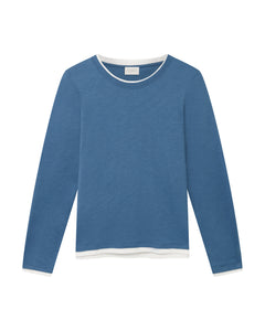 The LAYERED Tee 01 - Ocean Blue + White