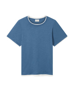 The LAYERED Tee 02 - Ocean Blue + White