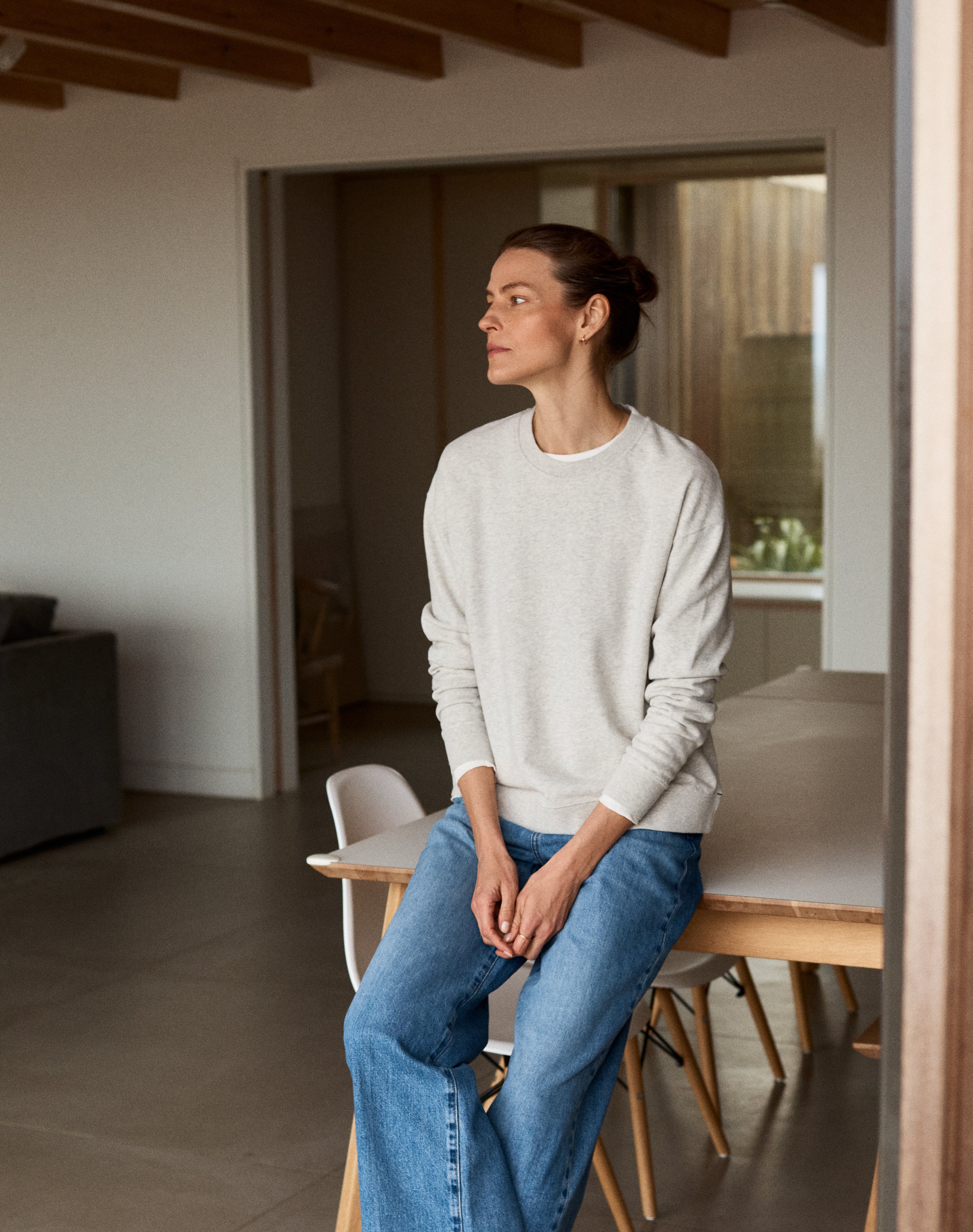 The Lived-In Loopback / Classic-Fit - Stone Grey