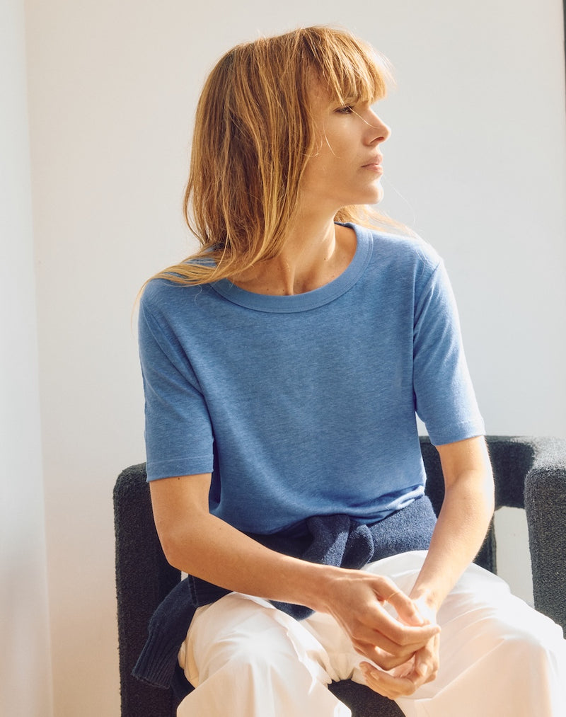 The Linen / The Classic Fit Tee - Harbour Blue