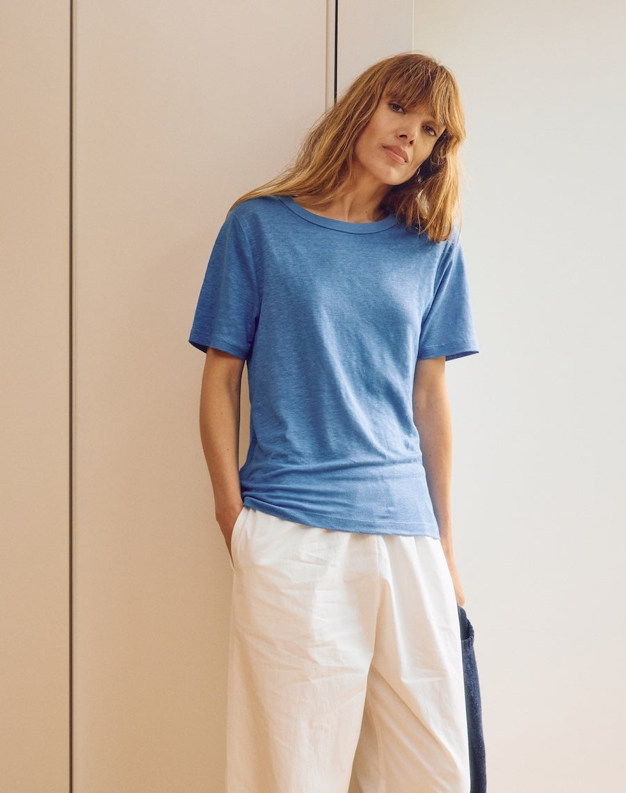 The LINEN / The Classic Fit Tee - Harbour Blue