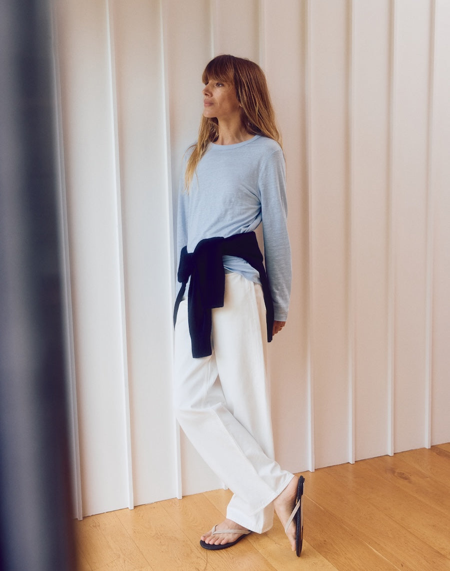 The LINEN / The Long Sleeve  - Salt Blue