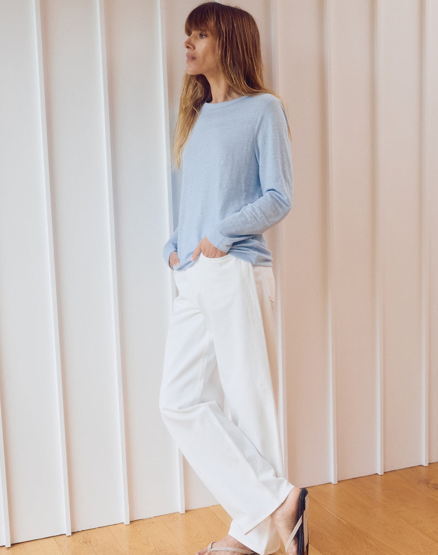 The LINEN / The Long Sleeve  - Salt Blue