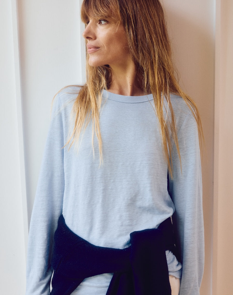 The LINEN / The Long Sleeve  - Salt Blue