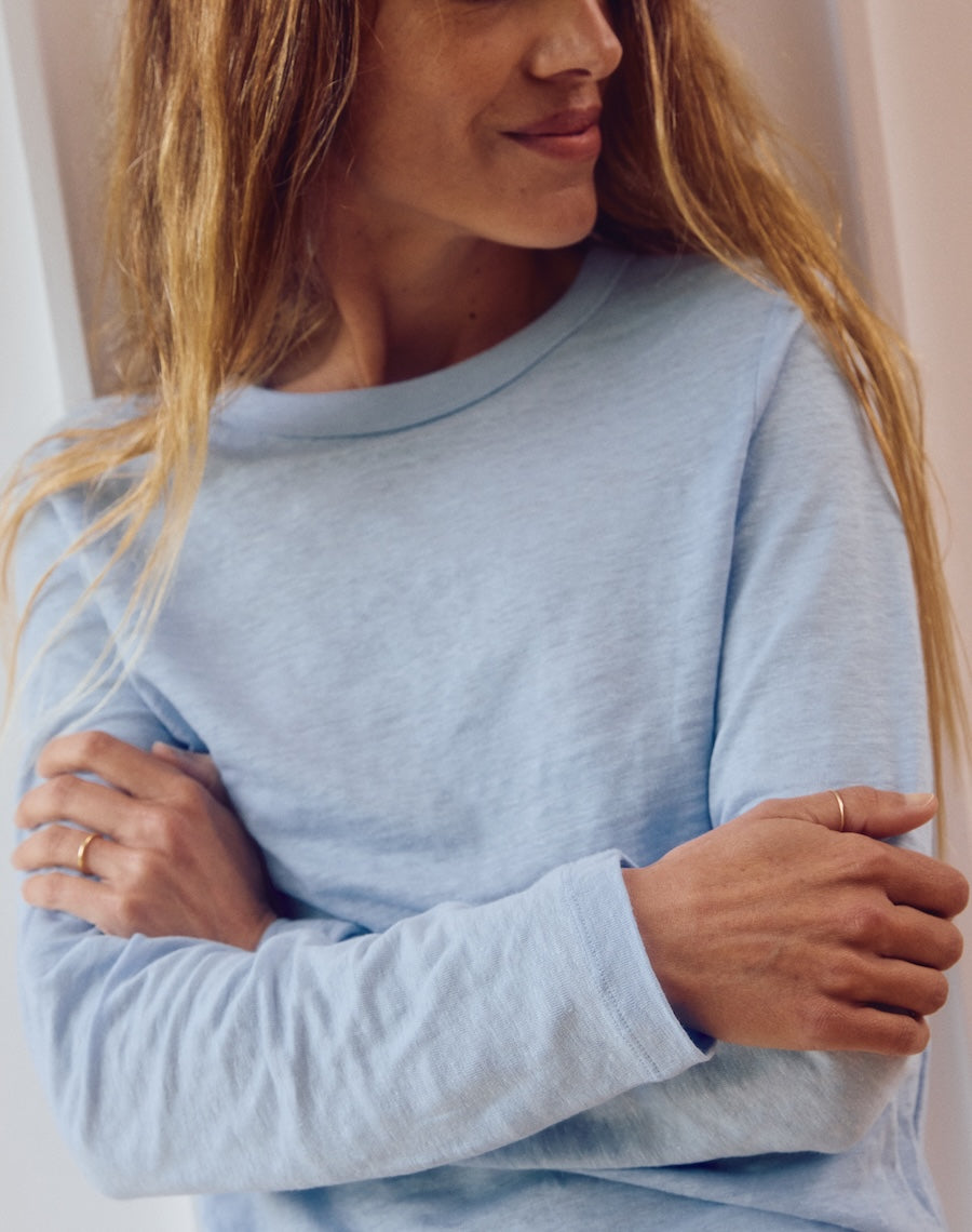 The LINEN / The Long Sleeve  - Salt Blue