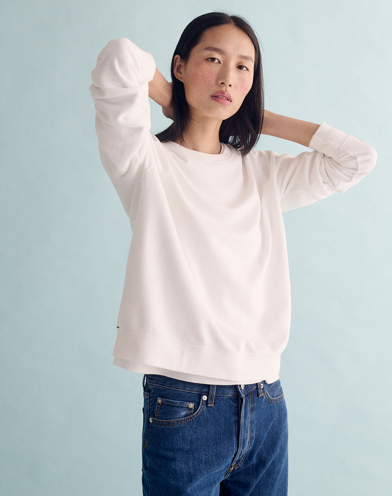 The Lived-In Loopback / Classic-Fit - White, Renewed + Restored