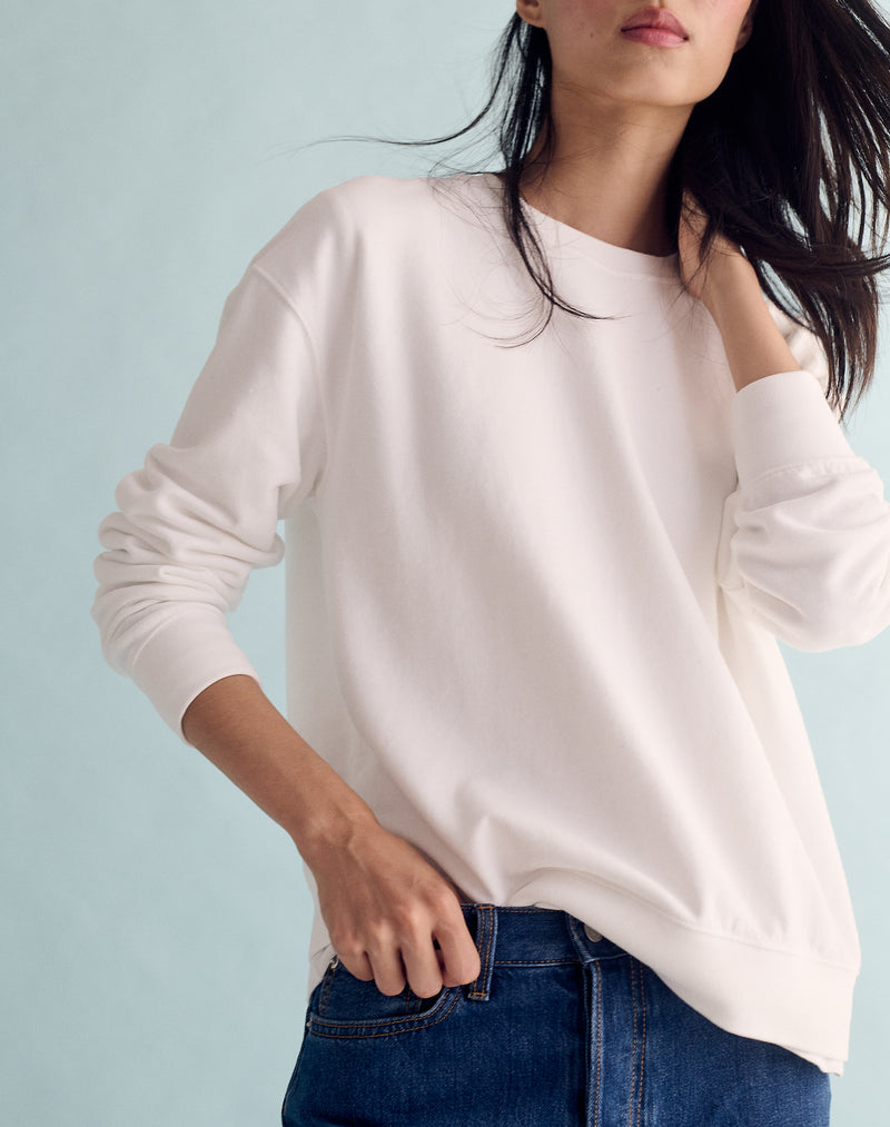 The Lived-In Loopback / Classic-Fit - White, Renewed + Restored