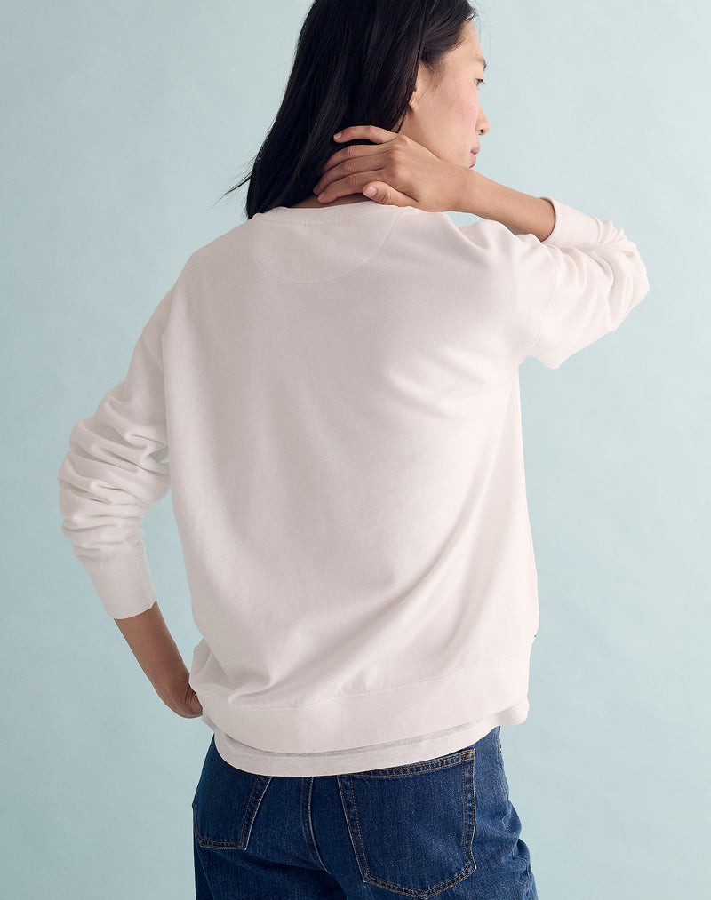 The Lived-In Loopback / Classic-Fit - White, Renewed + Restored