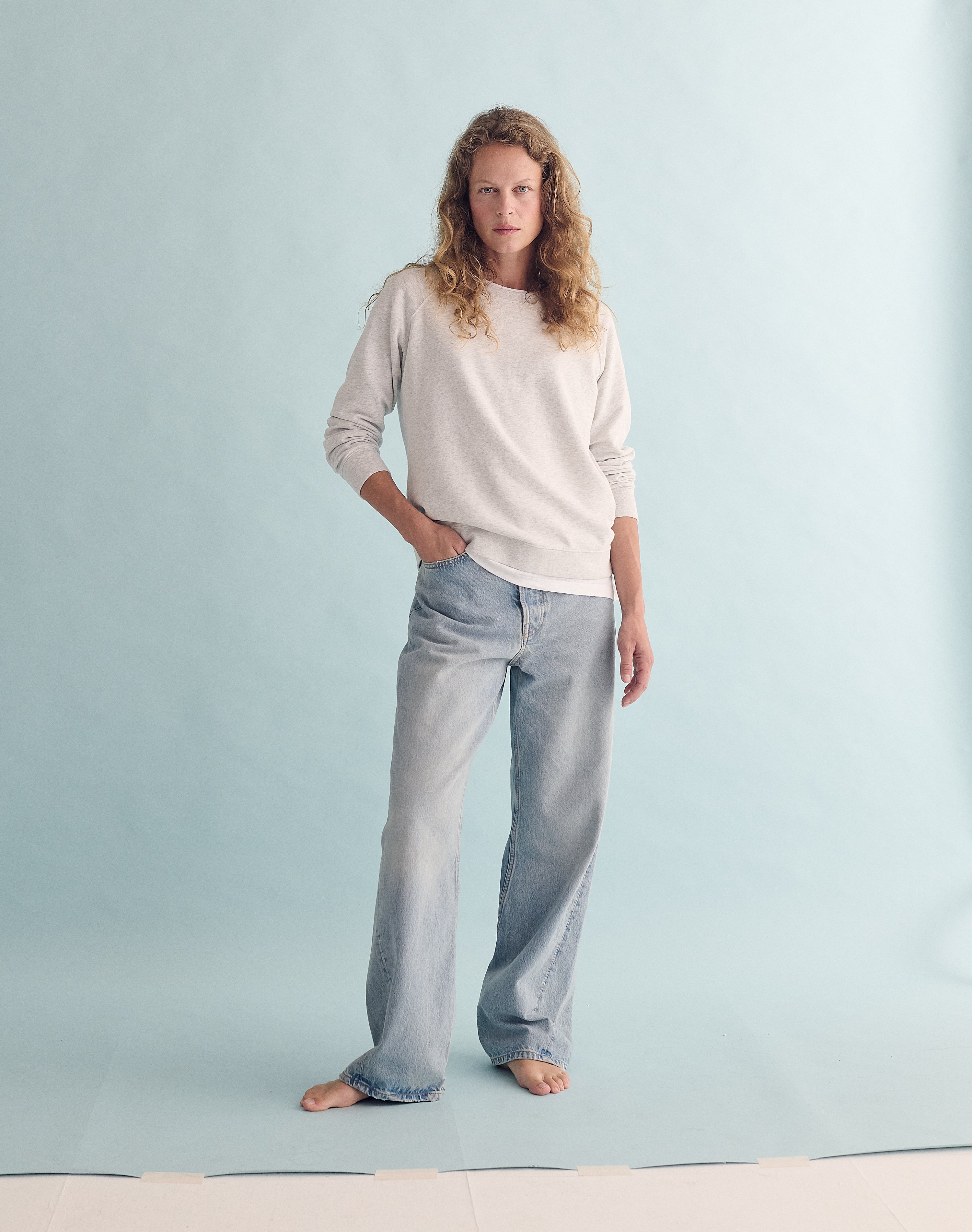 The Lived-In Loopback / Vintage-Fit - Ice Grey