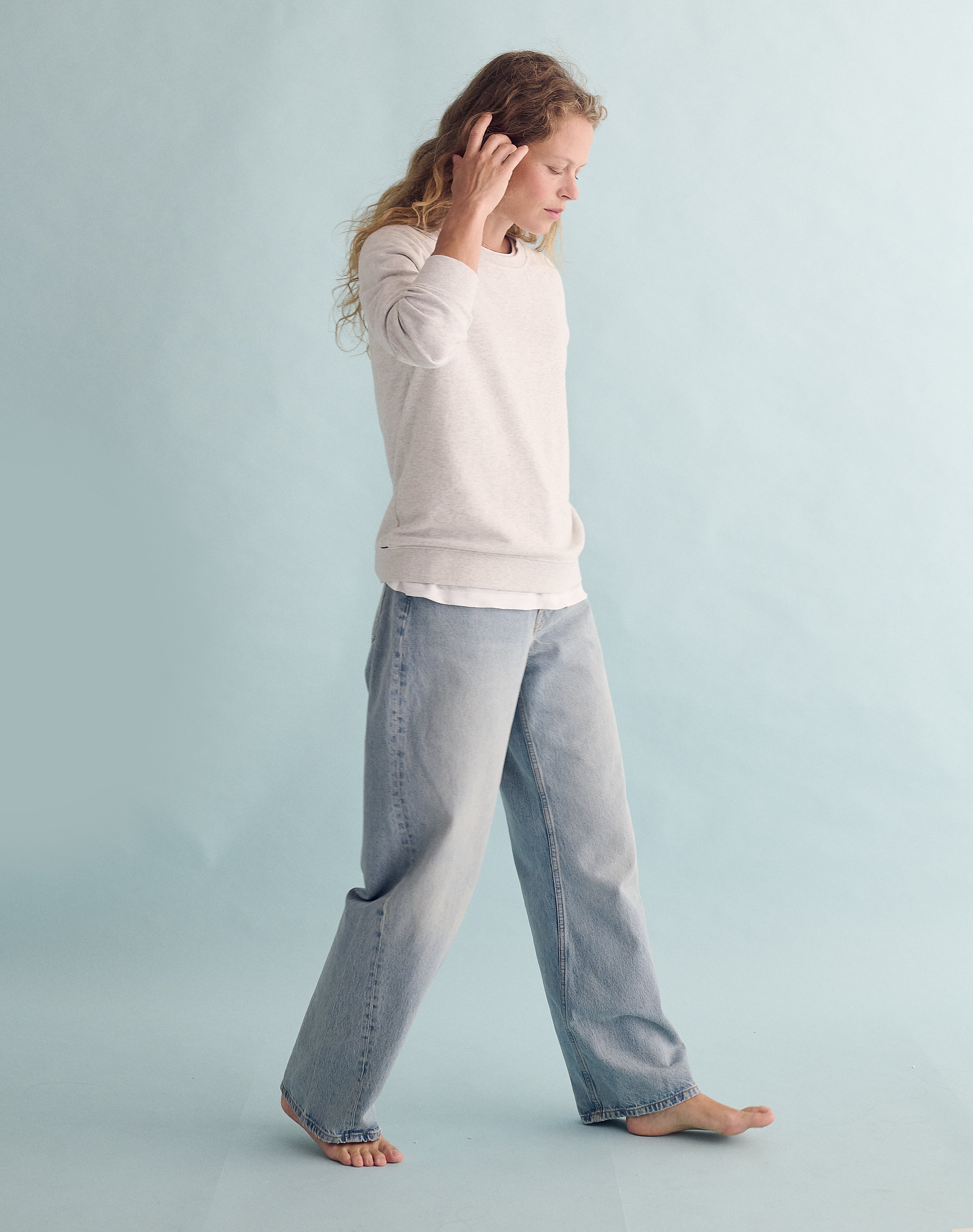 The Lived-In Loopback / Vintage-Fit - Ice Grey