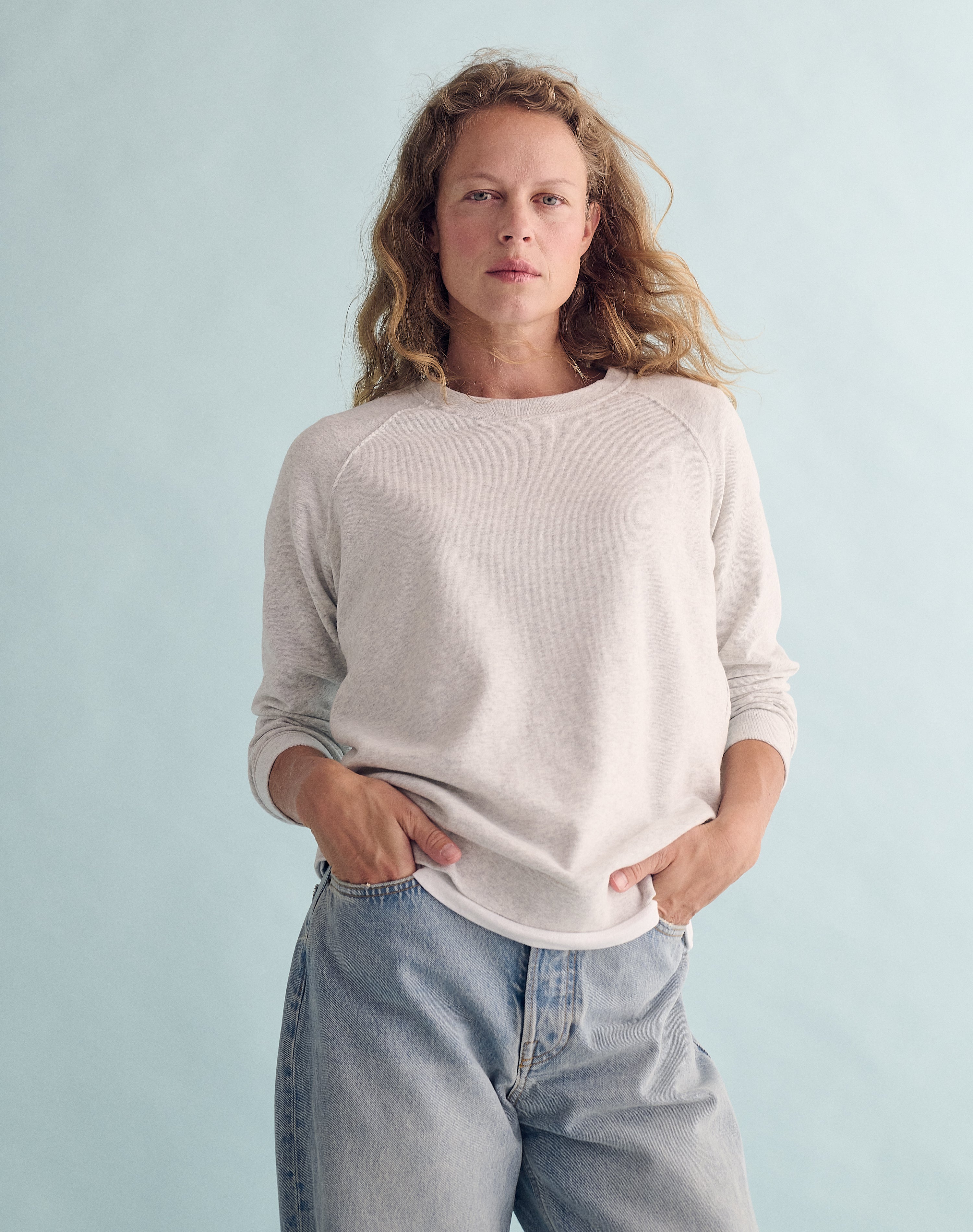 The Lived-In Loopback / Vintage-Fit - Ice Grey