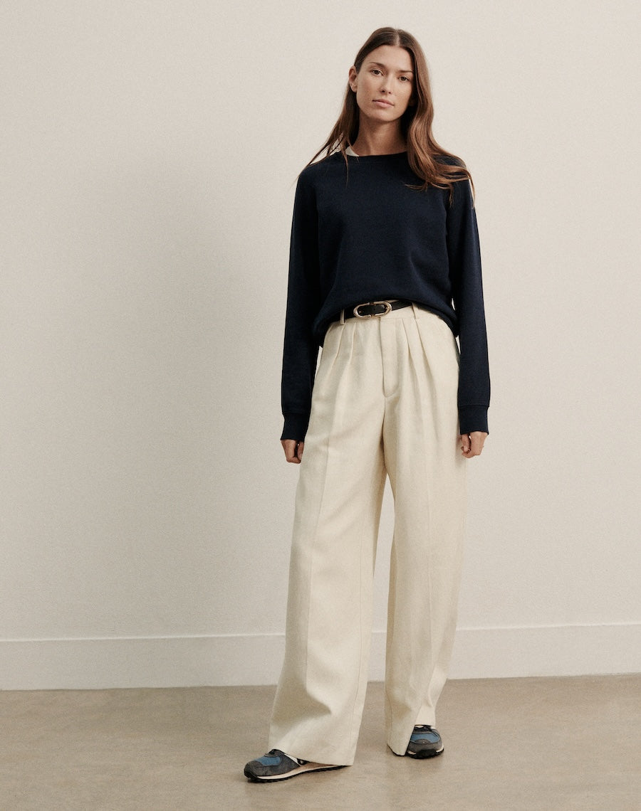 The Brushed / Vintage-fit Sweat - Navy