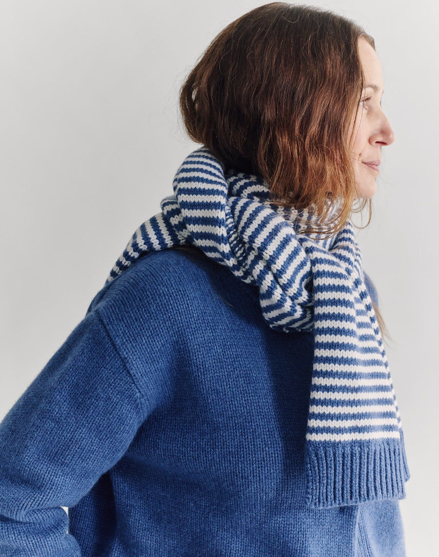 The Winter Weekend SCARF - Nordic Blue & Ice White