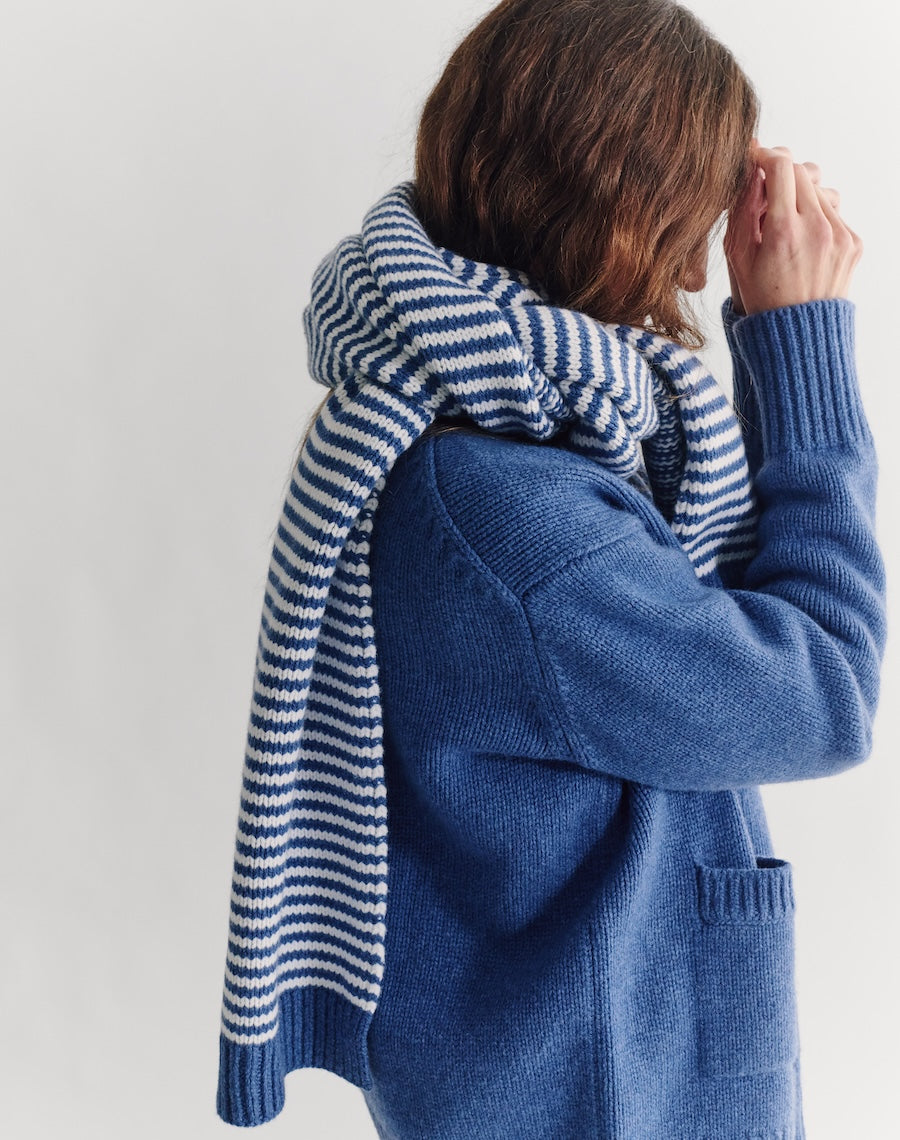 The Winter Weekend SCARF - Nordic Blue & Ice White