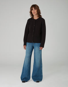 The BORDER CABLE Cardigan - Carob