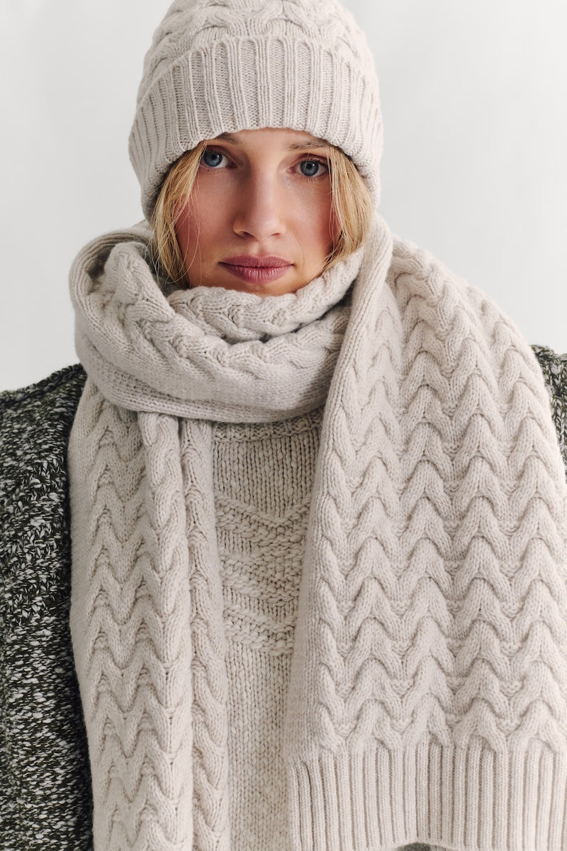 The Border Cable Scarf - Lait