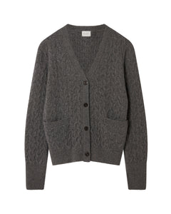 The CABLE CARDIGAN - Atlantic Grey, Repaired x Renewed