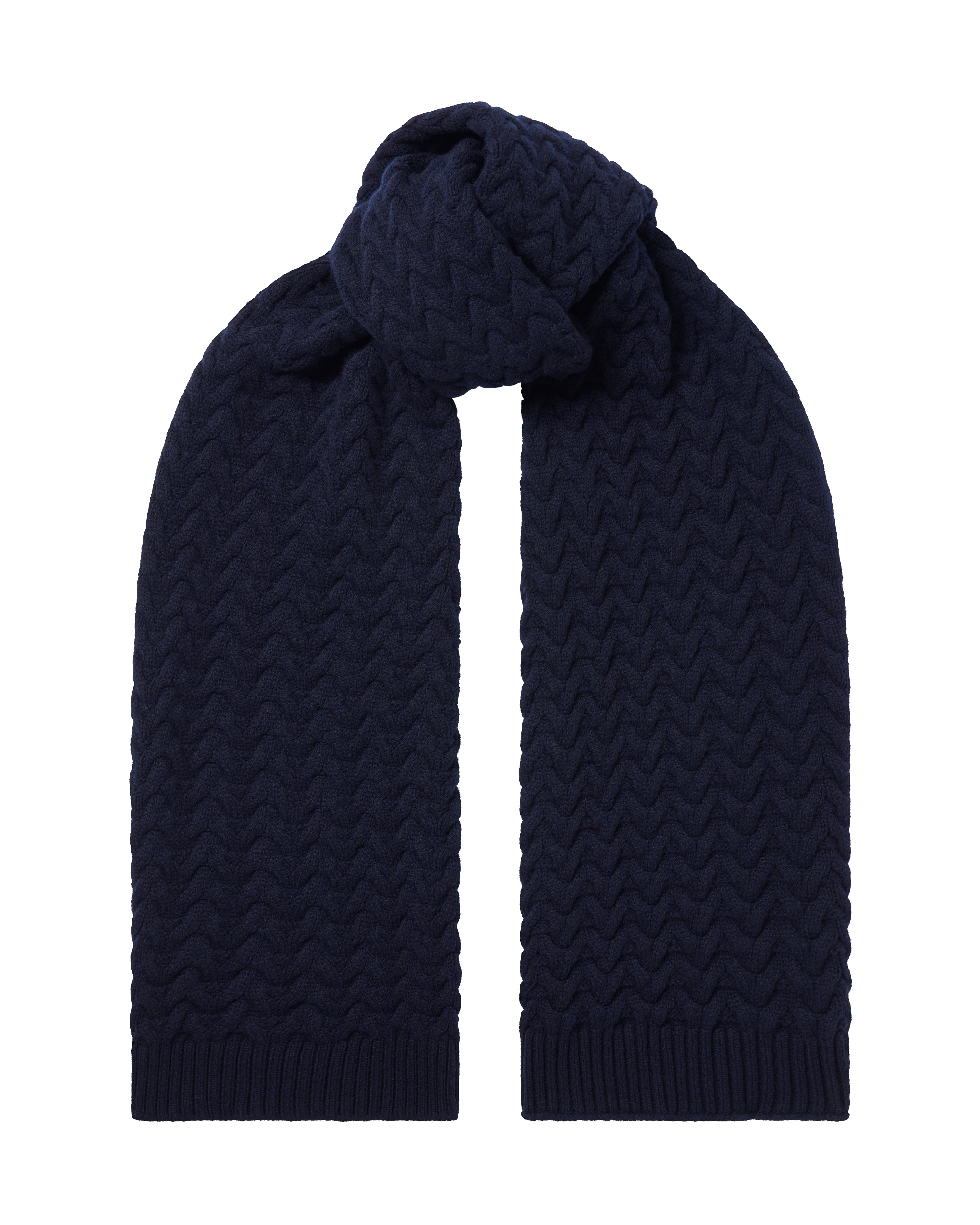 The Border Cable Scarf - Navy