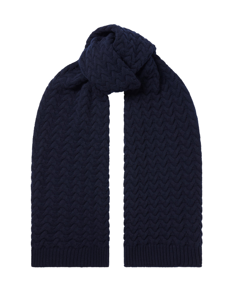 The Cable Scarf - Navy