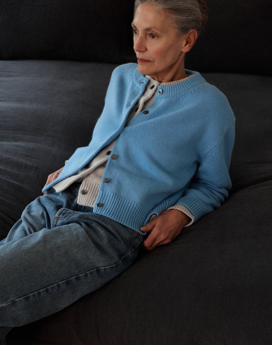 The Easy Cardigan - Glacier Blue
