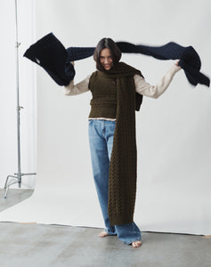 The BORDER CABLE Scarf - Moss