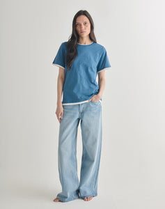 The LAYERED Tee 02 - Ocean Blue + White