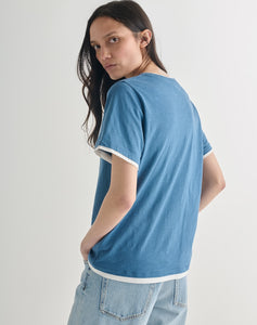 The LAYERED Tee 02 - Ocean Blue + White