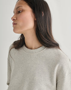 The LOOPBACK Crew Sweat - Stone Grey