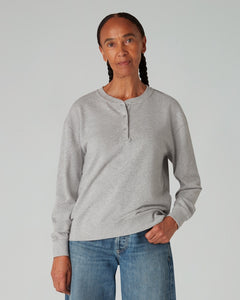 The LOOPBACK / Henley Sweat - Slate Grey