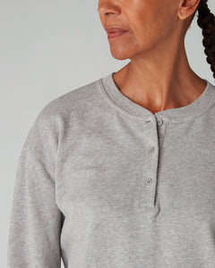 The LOOPBACK / Henley Sweat - Slate Grey