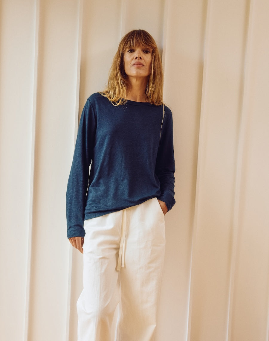 The LINEN / The Long Sleeve - Navy