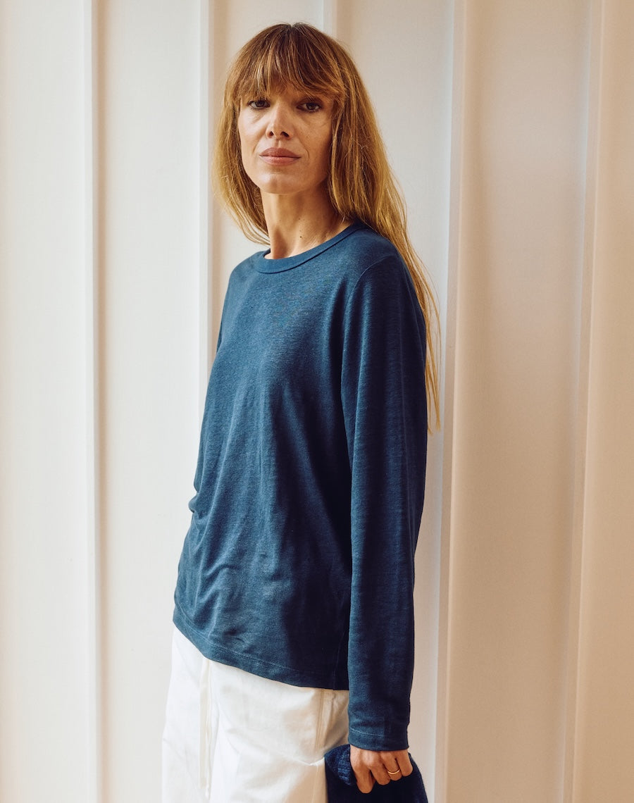 The LINEN / The Long Sleeve - Navy