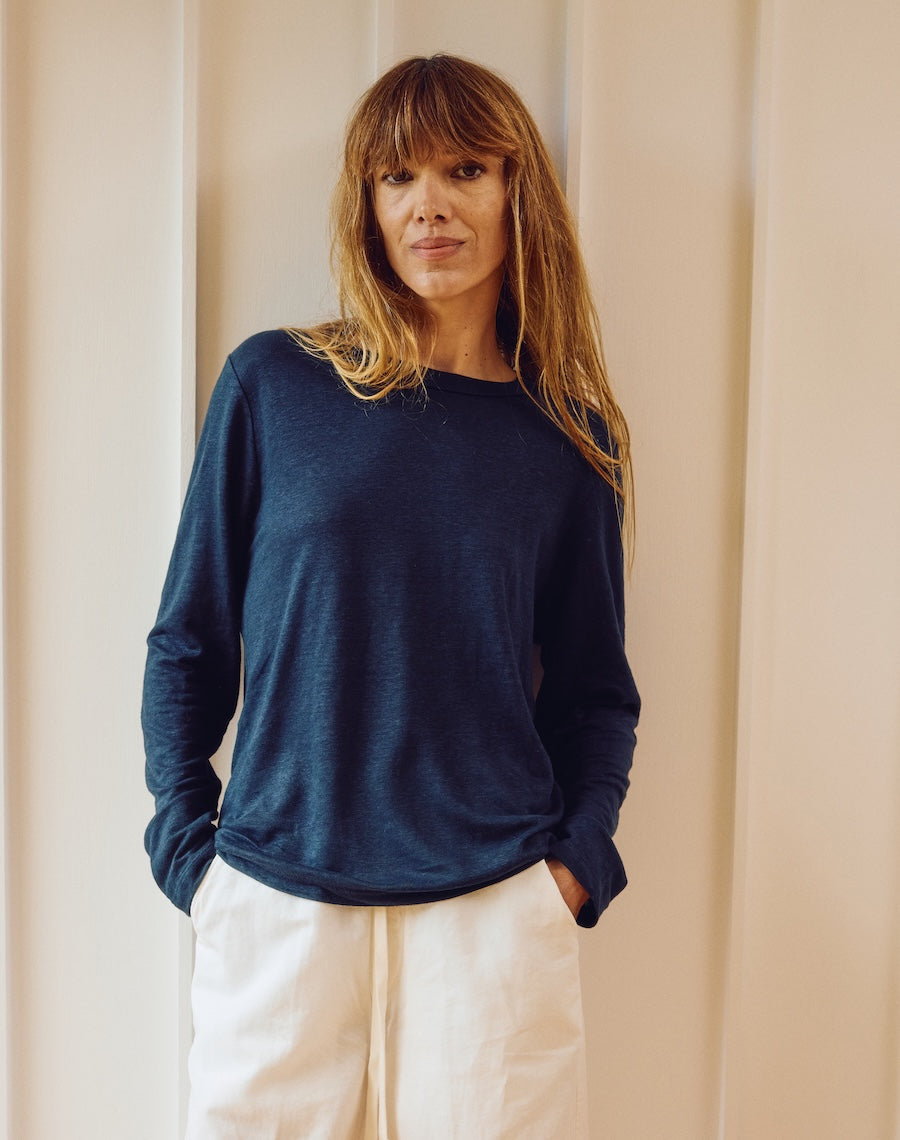 The LINEN / The Long Sleeve - Navy
