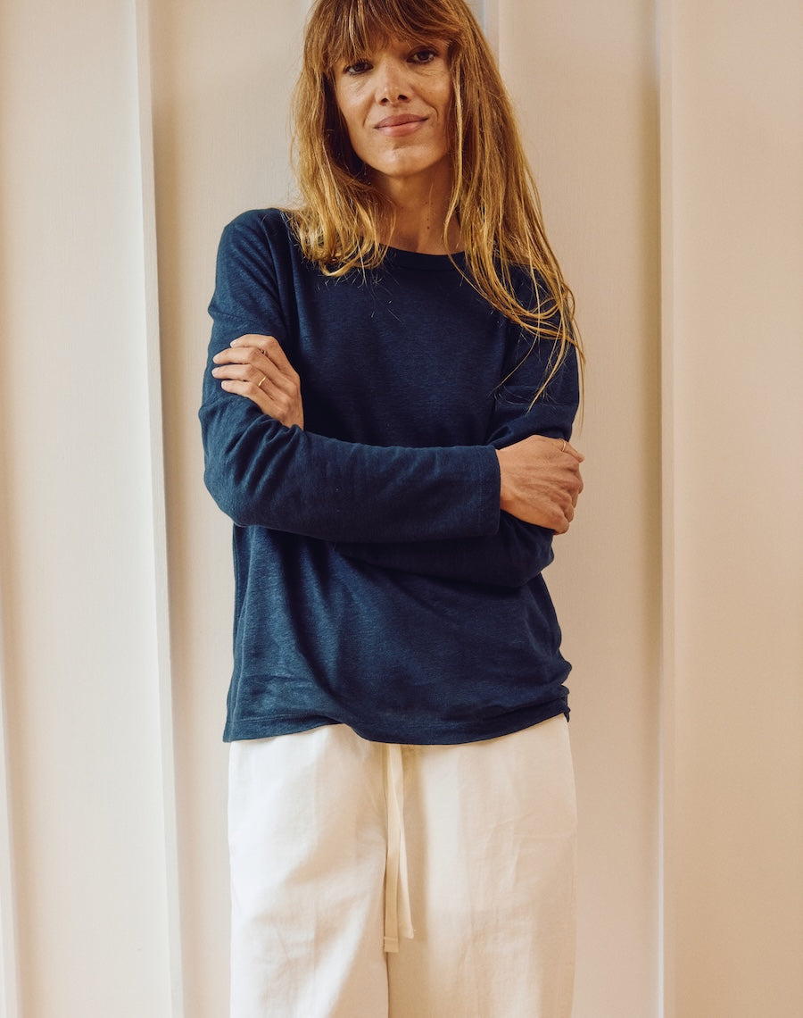 The LINEN / The Long Sleeve - Navy