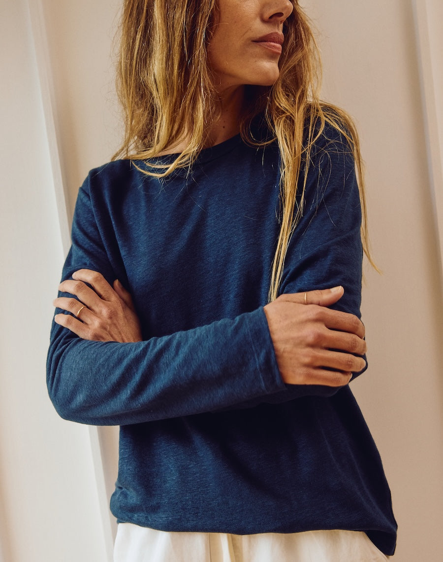 The LINEN / The Long Sleeve - Navy