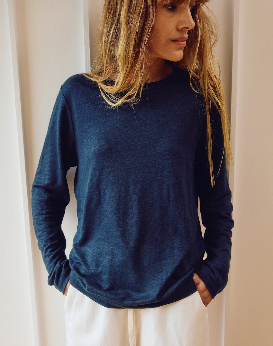 The LINEN / The Long Sleeve - Navy