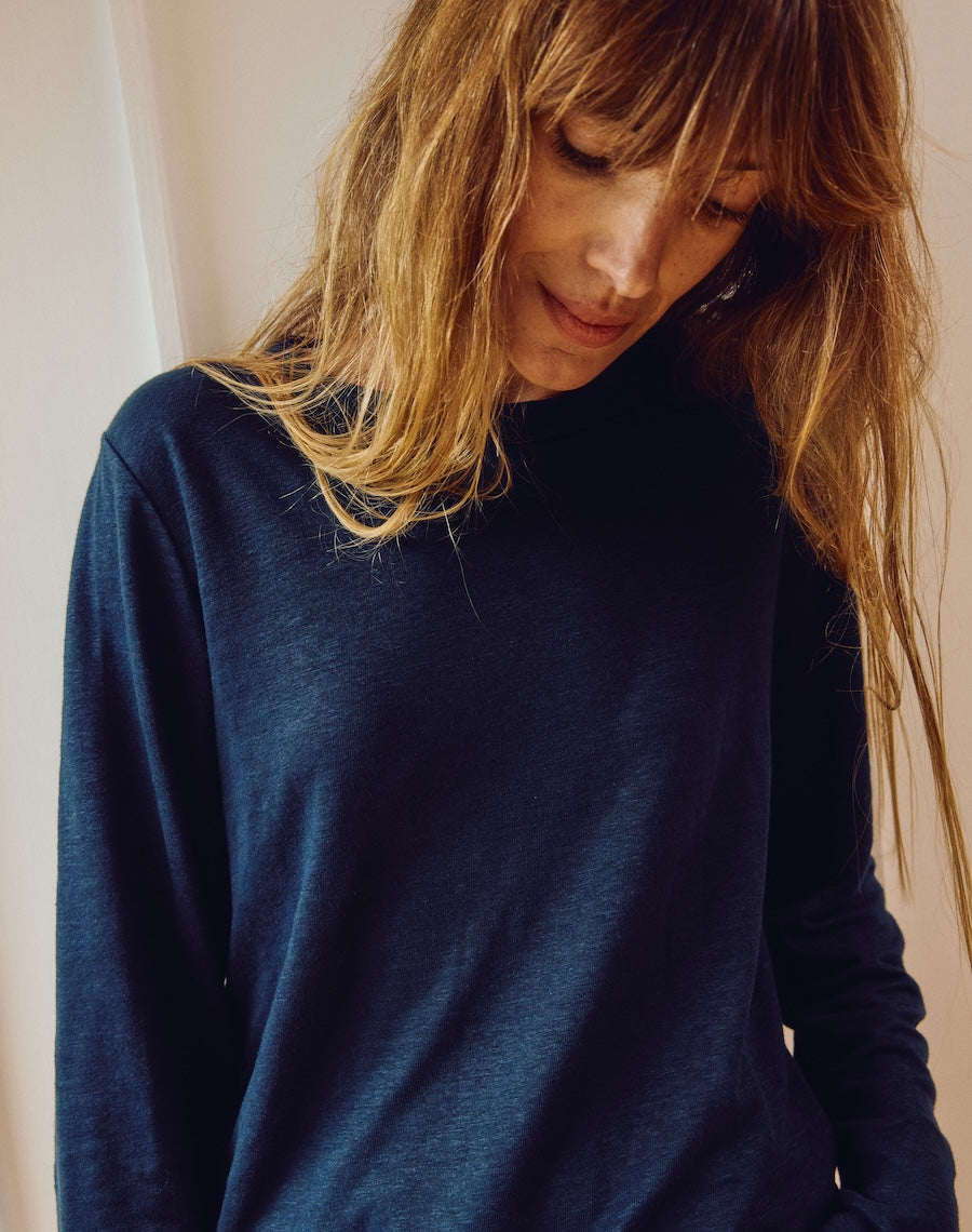 The LINEN / The Long Sleeve - Navy