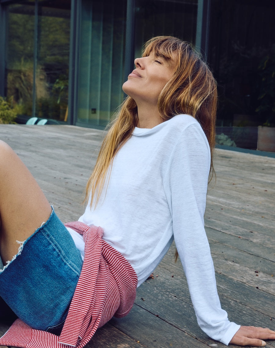The LINEN / The Long Sleeve  - White